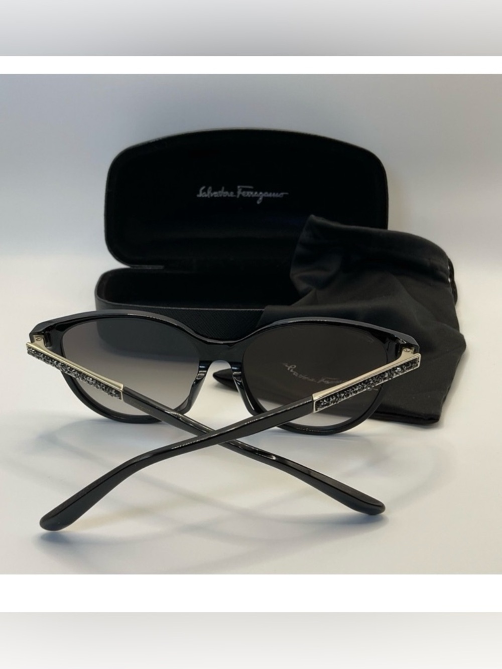 NEW Salvatore Ferragamo Sunglasses Black with Ombré lenses